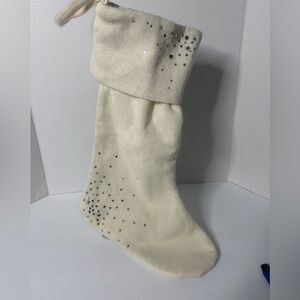 Stocking beige knit with detailed crystals